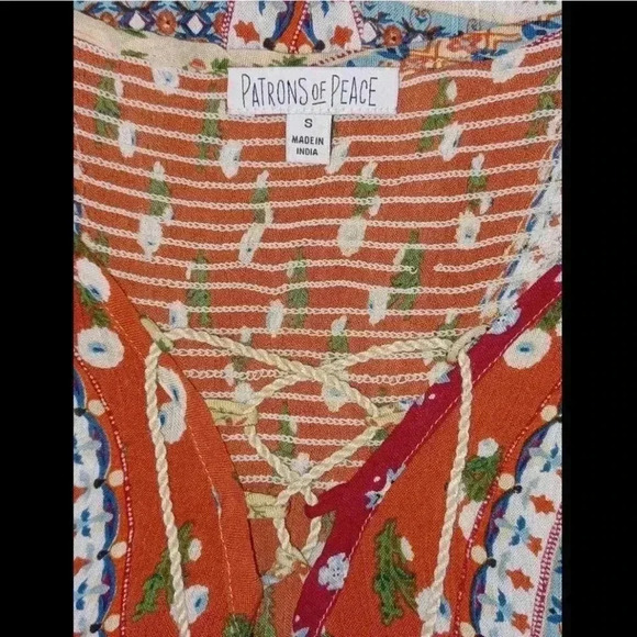 Patrons  Of Peace Boho Tank Top Size Small - Picture 4 of 7